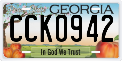 GA license plate CCK0942