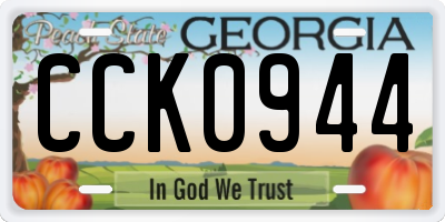GA license plate CCK0944