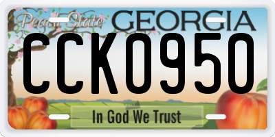 GA license plate CCK0950