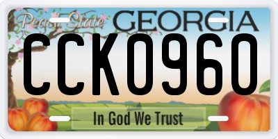 GA license plate CCK0960