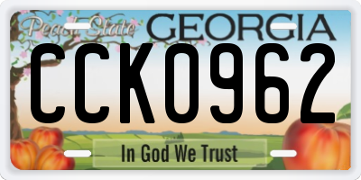 GA license plate CCK0962