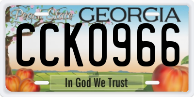 GA license plate CCK0966