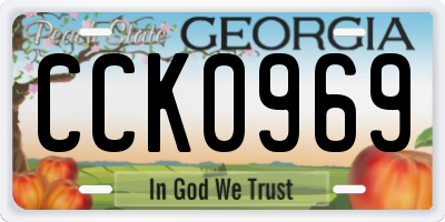 GA license plate CCK0969