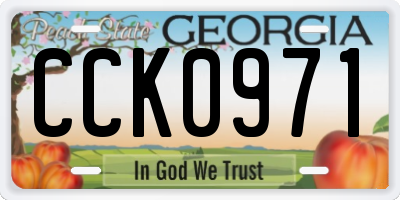 GA license plate CCK0971