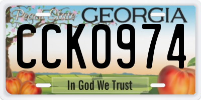 GA license plate CCK0974