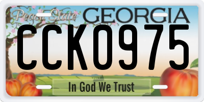 GA license plate CCK0975
