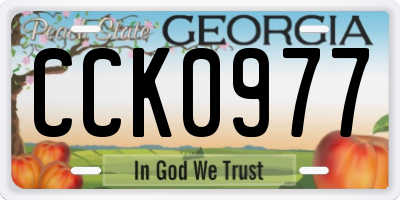 GA license plate CCK0977
