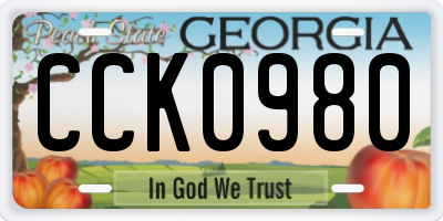GA license plate CCK0980