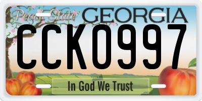 GA license plate CCK0997