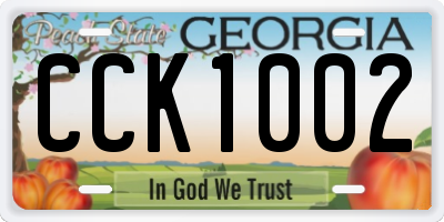 GA license plate CCK1002