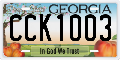 GA license plate CCK1003