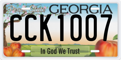 GA license plate CCK1007