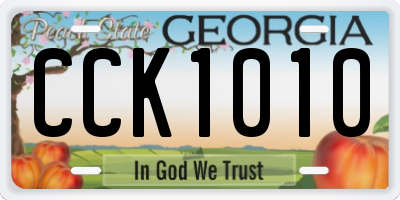 GA license plate CCK1010