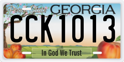 GA license plate CCK1013