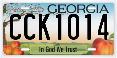 GA license plate CCK1014