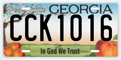 GA license plate CCK1016