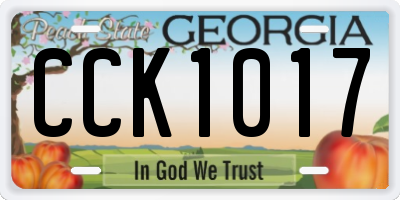 GA license plate CCK1017