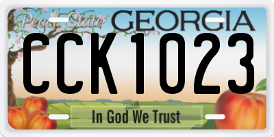 GA license plate CCK1023