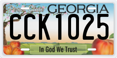 GA license plate CCK1025