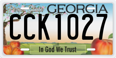 GA license plate CCK1027