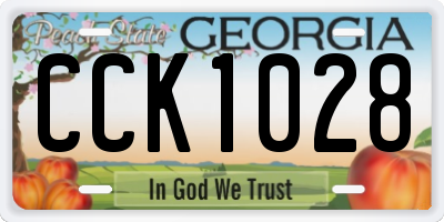 GA license plate CCK1028