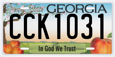 GA license plate CCK1031