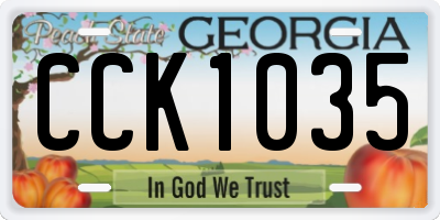 GA license plate CCK1035
