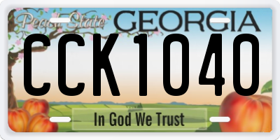 GA license plate CCK1040