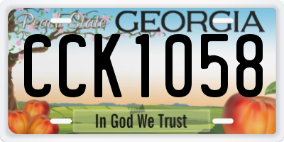 GA license plate CCK1058