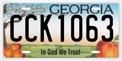 GA license plate CCK1063
