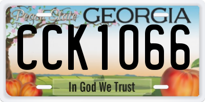 GA license plate CCK1066
