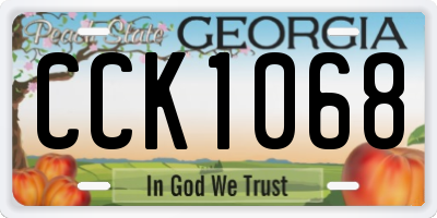 GA license plate CCK1068