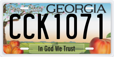 GA license plate CCK1071