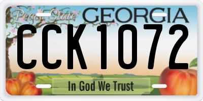 GA license plate CCK1072