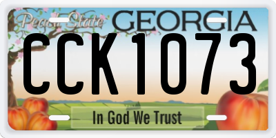 GA license plate CCK1073