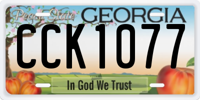 GA license plate CCK1077