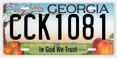 GA license plate CCK1081