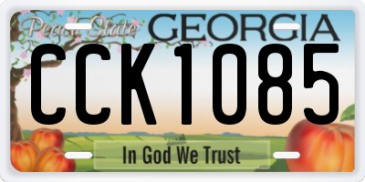 GA license plate CCK1085