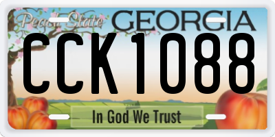 GA license plate CCK1088