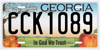 GA license plate CCK1089