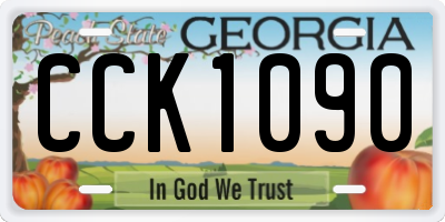 GA license plate CCK1090