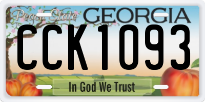 GA license plate CCK1093