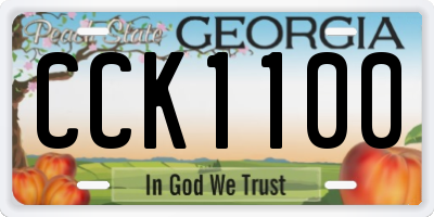 GA license plate CCK1100