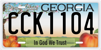 GA license plate CCK1104