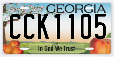 GA license plate CCK1105