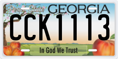 GA license plate CCK1113