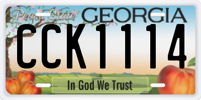 GA license plate CCK1114