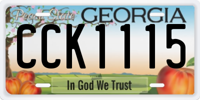 GA license plate CCK1115