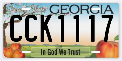 GA license plate CCK1117
