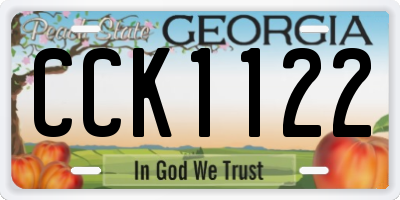 GA license plate CCK1122